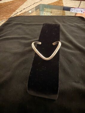 Minimalist V-Shaped Sterling Silver Cuff Bracelet - Modern Women's Jewelry